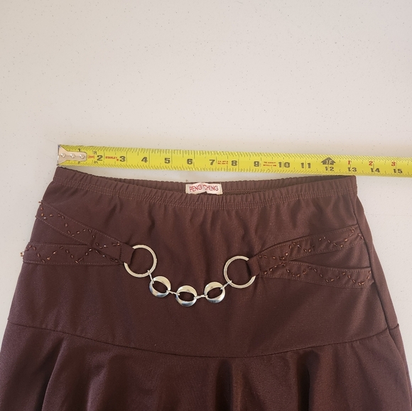 Y2K Vintage Brown Hankerchief Skirt Whimsygoth 90s Fairycore Goth Size Medium - Picture 9 of 9